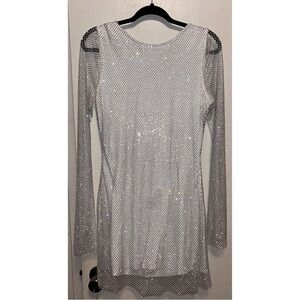 12th Tribe Silver Sequin Mini Dress